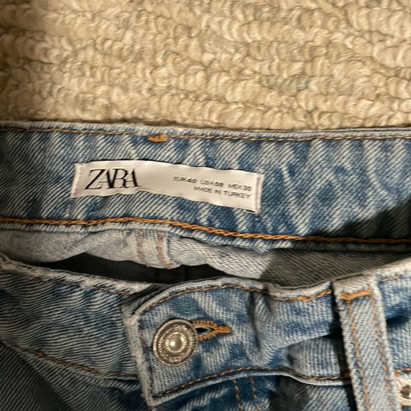 Zara Blue Straight Leg Jeans - Picture 2 of 5